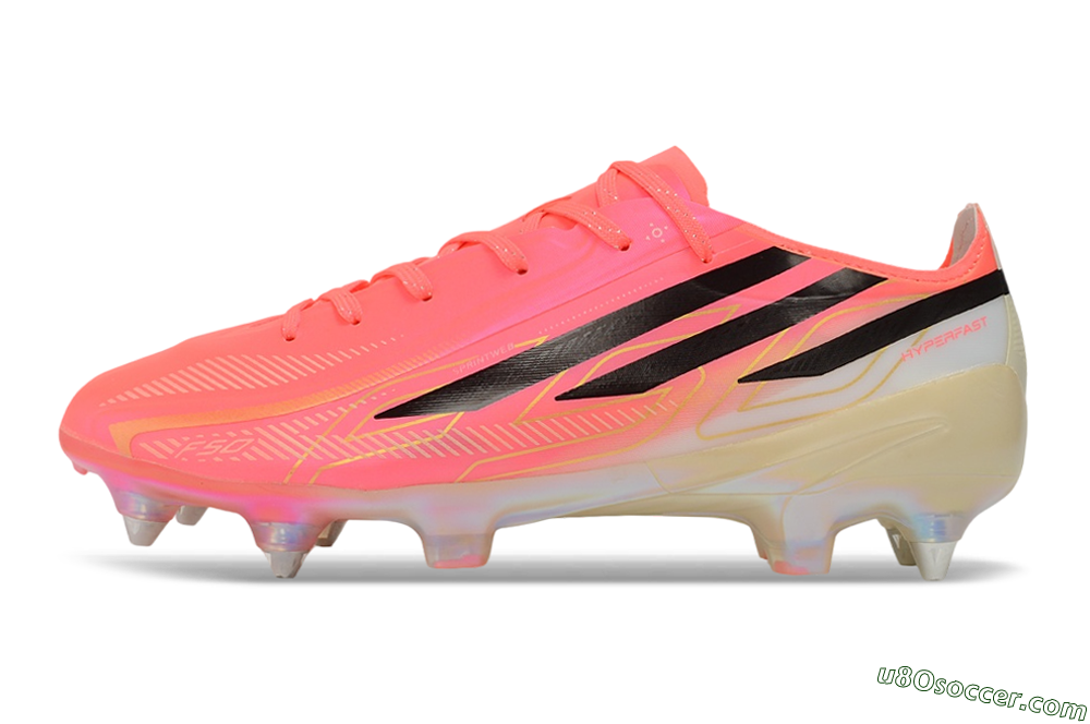 Adidas F50 Hyperfast Elite SG Soft Ground Soccer Cleats - Pink/Solar Pink/Off White 2