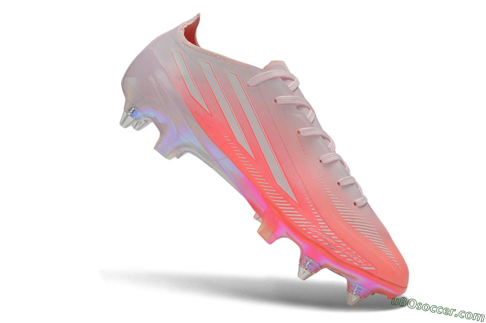 Adidas F50 Hyperfast Elite SG Soft Ground Soccer Cleats - Pink/Sunset Glow/Iridescent Pearl 4