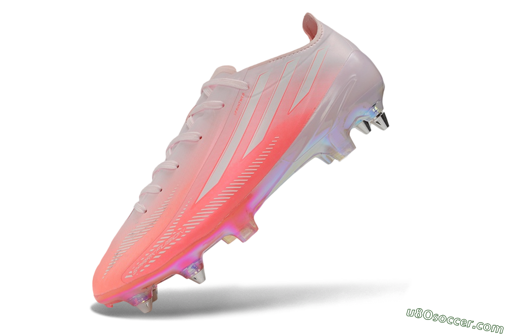 Adidas F50 Hyperfast Elite SG Soft Ground Soccer Cleats - Pink/Sunset Glow/Iridescent Pearl 5