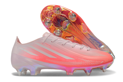 Adidas F50 Hyperfast Elite SG Soft Ground Soccer Cleats - Pink/Sunset Glow/Iridescent Pearl