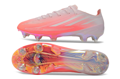 Adidas F50 Hyperfast Elite SG Soft Ground Soccer Cleats - Pink/Sunset Glow/Iridescent Pearl