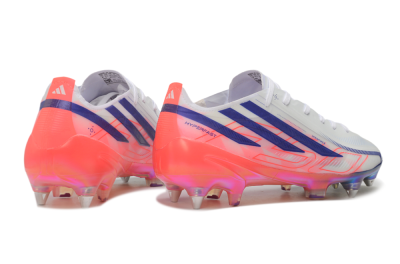 Adidas F50 Hyperfast Elite SG Soft Ground Soccer Cleats - White/Lucid Blue/Solar Red