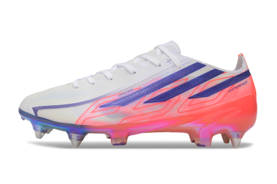 Adidas F50 Hyperfast Elite SG Soft Ground Soccer Cleats - White/Lucid Blue/Solar Red