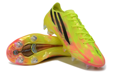 Adidas F50 Hyperfast Elite SG Soft Ground Soccer Cleats - Yellow/Solar Yellow/Lucid Pink