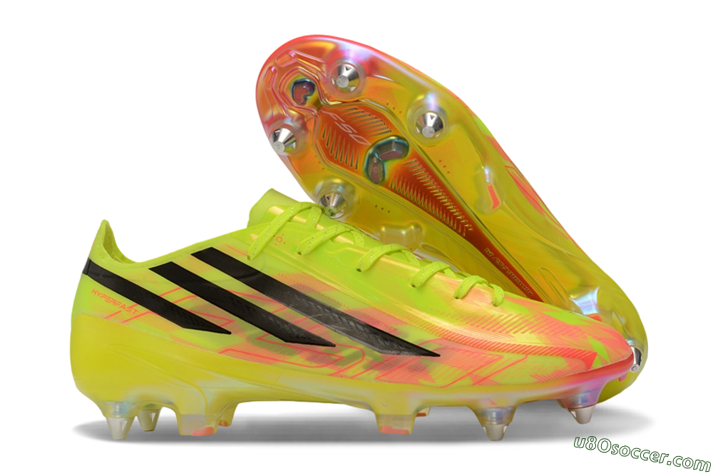 Adidas F50 Hyperfast Elite SG Soft Ground Soccer Cleats - Yellow/Solar Yellow/Lucid Pink 1