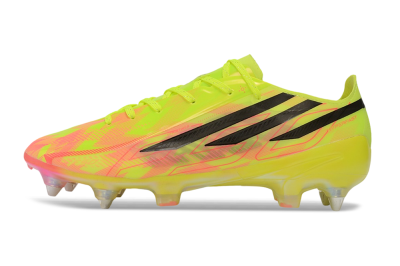 Adidas F50 Hyperfast Elite SG Soft Ground Soccer Cleats - Yellow/Solar Yellow/Lucid Pink