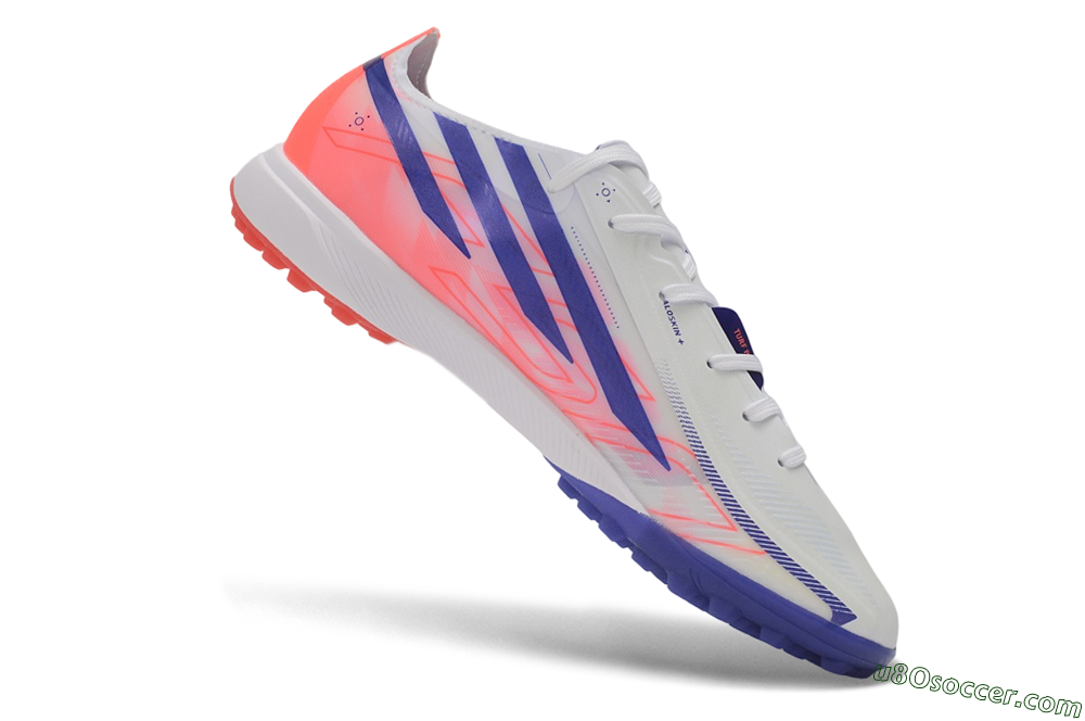 Adidas F50 Hyperfast Elite TF Artificial Turf Soccer Shoes - White/Lucid Blue/Solar Red 4
