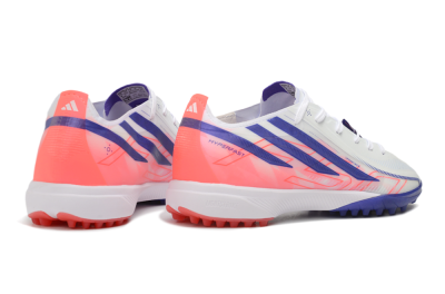 Adidas F50 Hyperfast Elite TF Artificial Turf Soccer Shoes - White/Lucid Blue/Solar Red