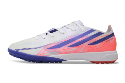 Adidas F50 Hyperfast Elite TF Artificial Turf Soccer Shoes - White/Lucid Blue/Solar Red