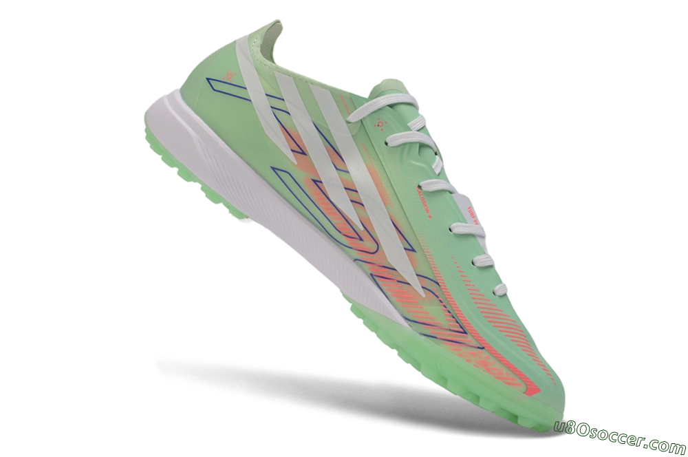 Adidas F50 Hyperfast Elite TF Artificial Turf Soccer Shoes - Green/Mint/Coral 4