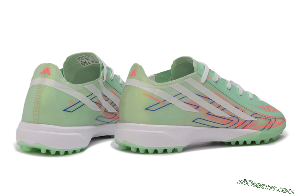 Adidas F50 Hyperfast Elite TF Artificial Turf Soccer Shoes - Green/Mint/Coral 6
