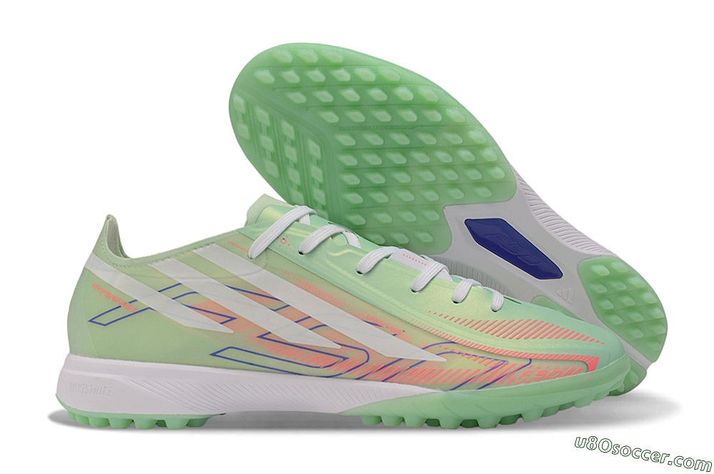 Adidas F50 Hyperfast Elite TF Artificial Turf Soccer Shoes - Green/Mint/Coral 1