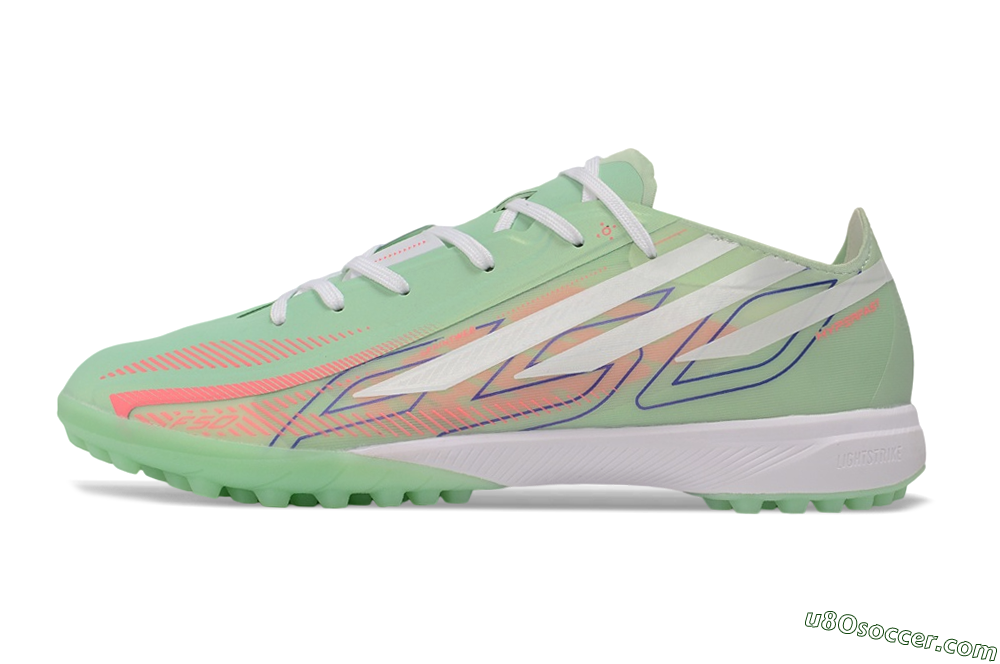 Adidas F50 Hyperfast Elite TF Artificial Turf Soccer Shoes - Green/Mint/Coral 2
