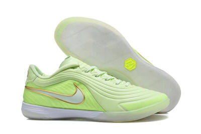 Nike Tiempo Street Gato IC Indoor & Futsal Soccer Shoes - Green/Barely Volt/Metallic Gold