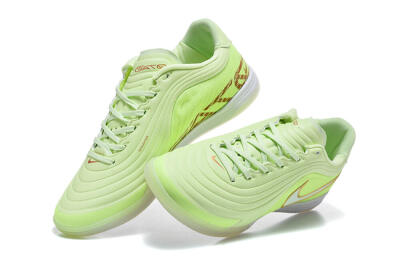 Nike Tiempo Street Gato IC Indoor & Futsal Soccer Shoes - Green/Barely Volt/Metallic Gold