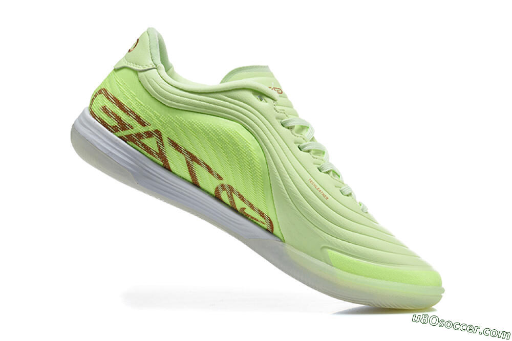 Nike Tiempo Street Gato IC Indoor & Futsal Soccer Shoes - Green/Barely Volt/Metallic Gold 7