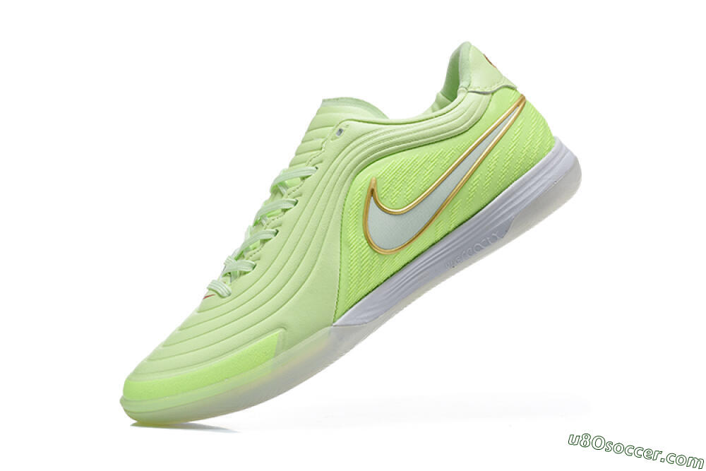 Nike Tiempo Street Gato IC Indoor & Futsal Soccer Shoes - Green/Barely Volt/Metallic Gold 8