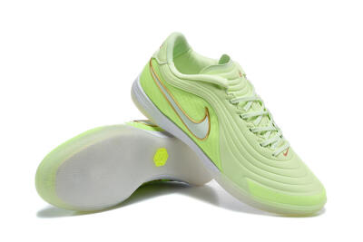 Nike Tiempo Street Gato IC Indoor & Futsal Soccer Shoes - Green/Barely Volt/Metallic Gold