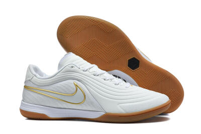 Nike Tiempo Street Gato IC Indoor & Futsal Soccer Shoes - White/Summit White/Metallic Gold