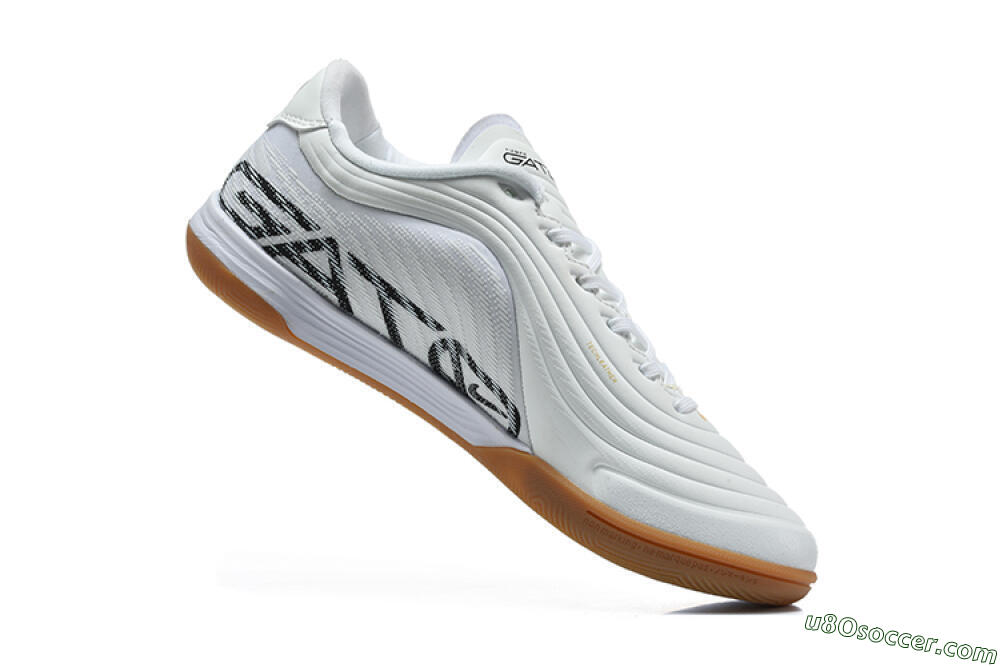Nike Tiempo Street Gato IC Indoor & Futsal Soccer Shoes - White/Summit White/Metallic Gold 7