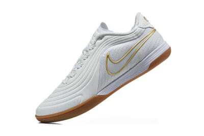 Nike Tiempo Street Gato IC Indoor & Futsal Soccer Shoes - White/Summit White/Metallic Gold