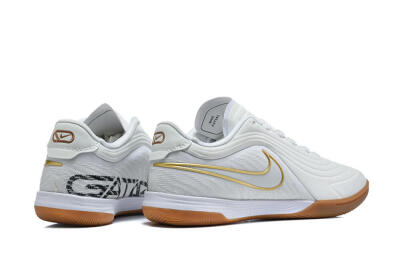 Nike Tiempo Street Gato IC Indoor & Futsal Soccer Shoes - White/Summit White/Metallic Gold