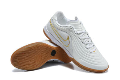 Nike Tiempo Street Gato IC Indoor & Futsal Soccer Shoes - White/Summit White/Metallic Gold