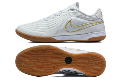 Nike Tiempo Street Gato IC Indoor & Futsal Soccer Shoes - White/Summit White/Metallic Gold