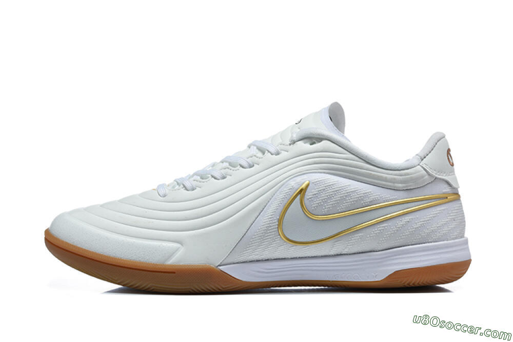 Nike Tiempo Street Gato IC Indoor & Futsal Soccer Shoes - White/Summit White/Metallic Gold 2