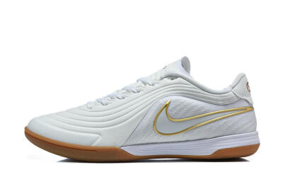 Nike Tiempo Street Gato IC Indoor & Futsal Soccer Shoes - White/Summit White/Metallic Gold