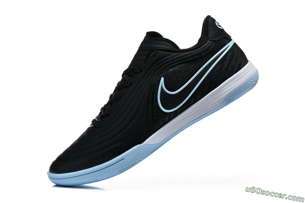 Nike Tiempo Street Gato IC Indoor & Futsal Soccer Shoes - Black/Black/University Blue 8