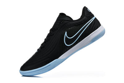 Nike Tiempo Street Gato IC Indoor & Futsal Soccer Shoes - Black/Black/University Blue