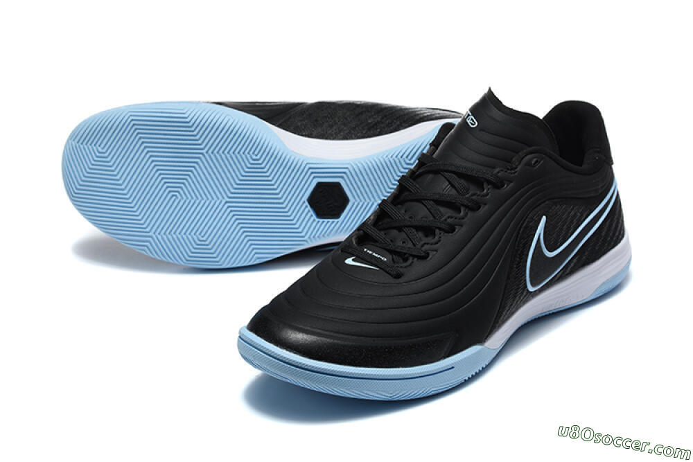 Nike Tiempo Street Gato IC Indoor & Futsal Soccer Shoes - Black/Black/University Blue 3