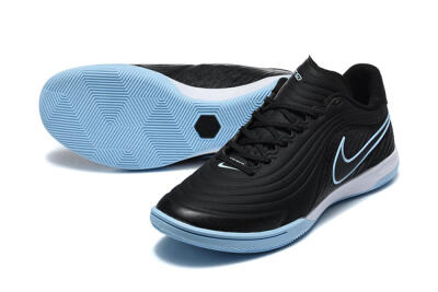 Nike Tiempo Street Gato IC Indoor & Futsal Soccer Shoes - Black/Black/University Blue
