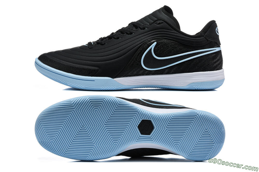 Nike Tiempo Street Gato IC Indoor & Futsal Soccer Shoes - Black/Black/University Blue 0