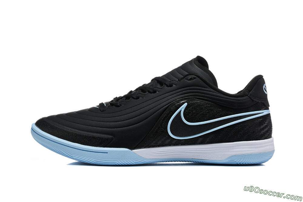 Nike Tiempo Street Gato IC Indoor & Futsal Soccer Shoes - Black/Black/University Blue 2