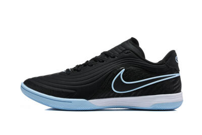 Nike Tiempo Street Gato IC Indoor & Futsal Soccer Shoes - Black/Black/University Blue