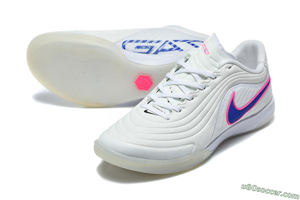 Nike Tiempo Street Gato IC Indoor & Futsal Soccer Shoes - White/Hyper Royal/Hyper Pink 3