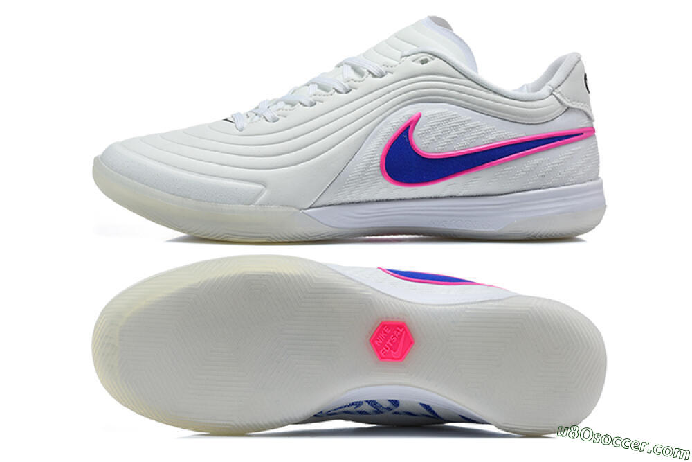 Nike Tiempo Street Gato IC Indoor & Futsal Soccer Shoes - White/Hyper Royal/Hyper Pink 0