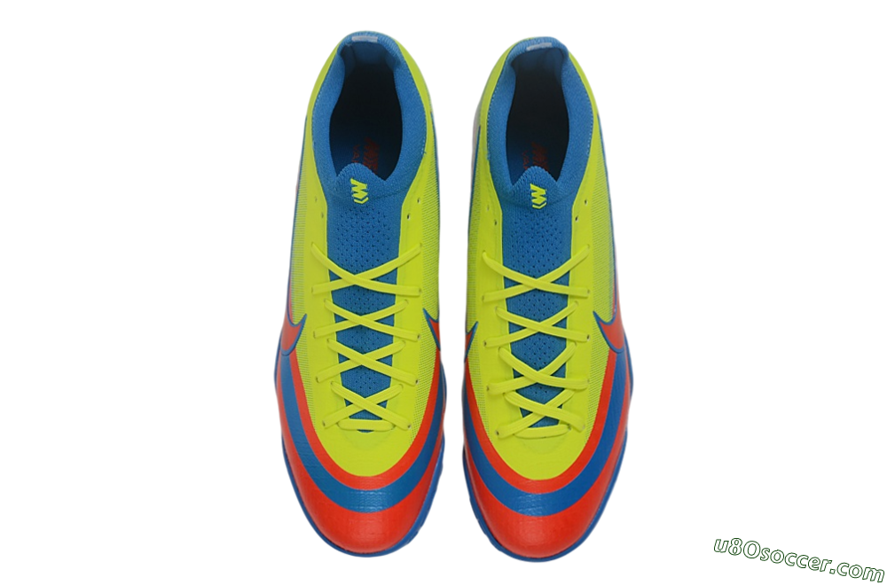 Nike Air Zoom Mercurial Vapor 17 Elite TF Artificial Turf Soccer Shoes - Blue/Volt/Bright Crimson 4