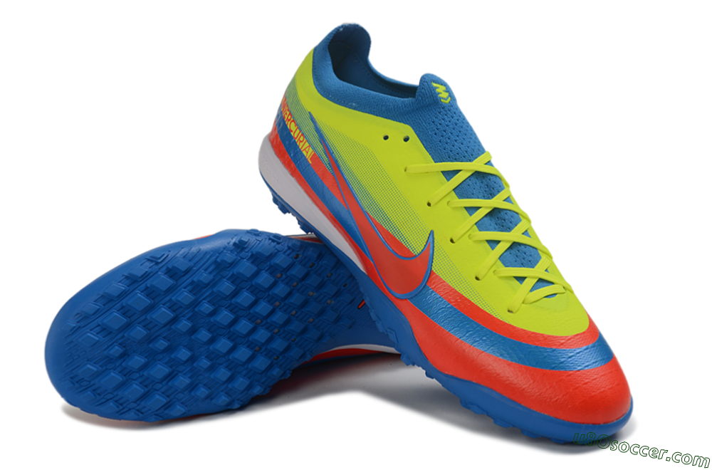 Nike Air Zoom Mercurial Vapor 17 Elite TF Artificial Turf Soccer Shoes - Blue/Volt/Bright Crimson 3