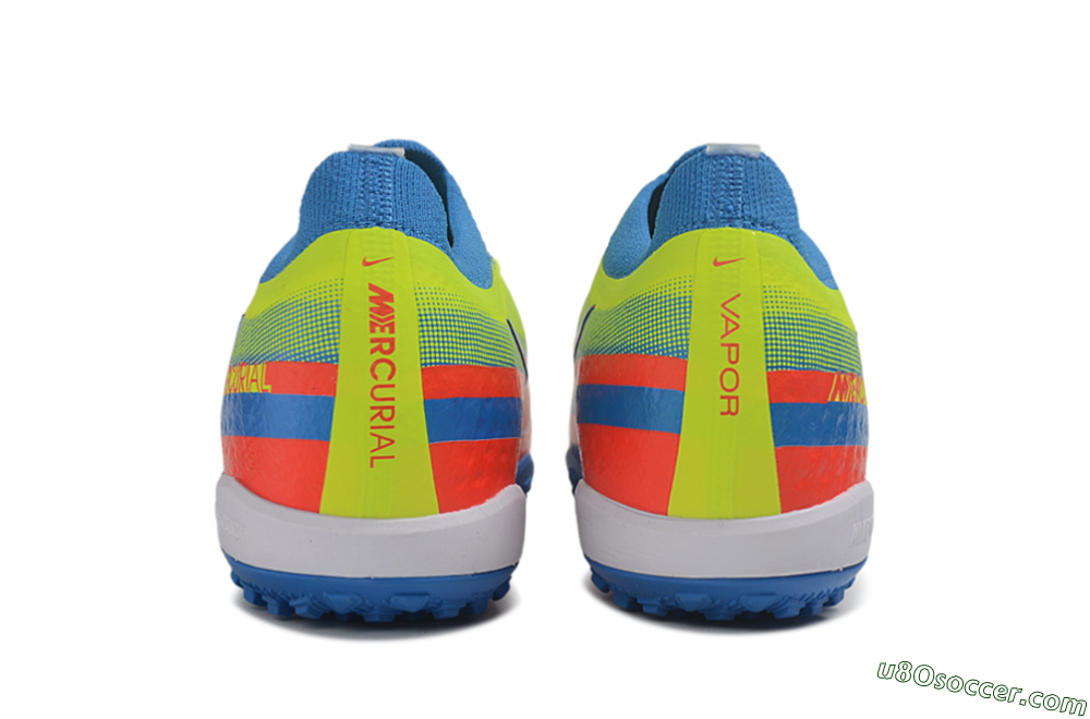 Nike Air Zoom Mercurial Vapor 17 Elite TF Artificial Turf Soccer Shoes - Blue/Volt/Bright Crimson 5