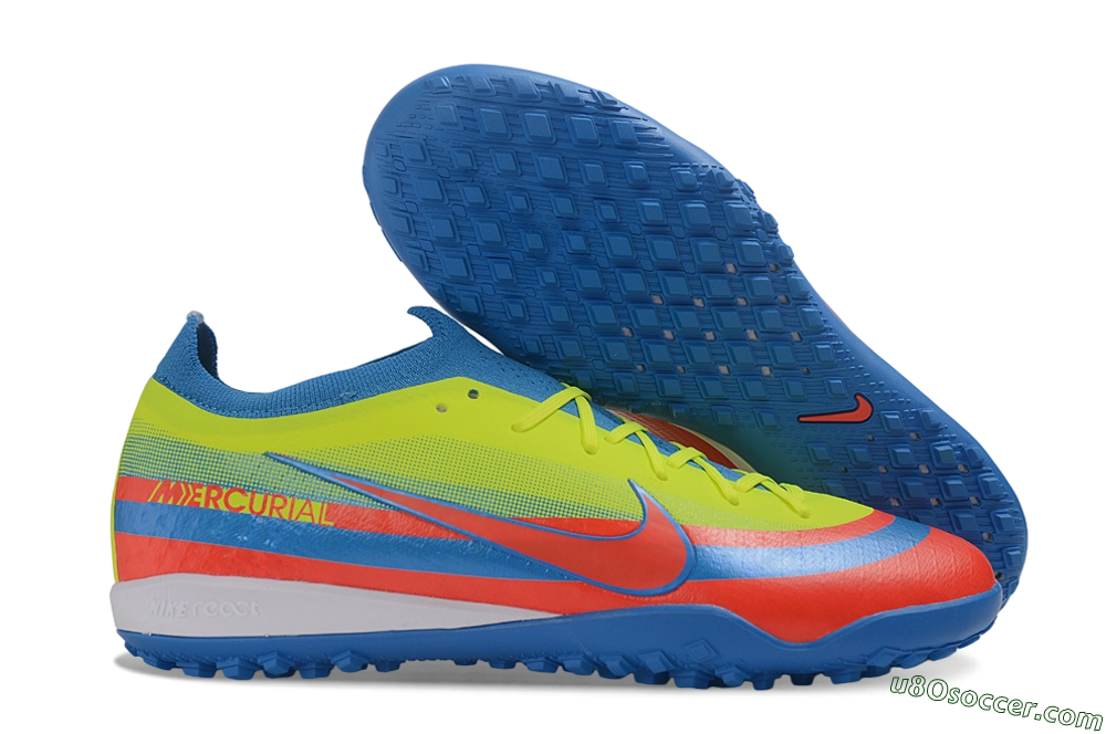 Nike Air Zoom Mercurial Vapor 17 Elite TF Artificial Turf Soccer Shoes - Blue/Volt/Bright Crimson 1