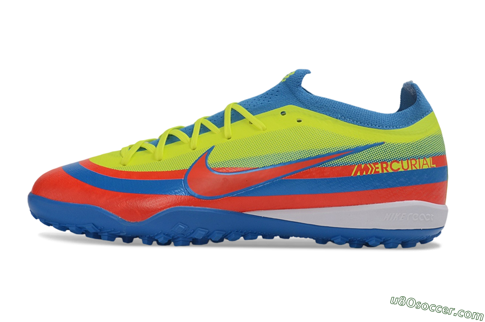 Nike Air Zoom Mercurial Vapor 17 Elite TF Artificial Turf Soccer Shoes - Blue/Volt/Bright Crimson 2