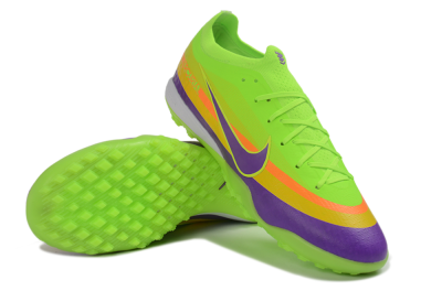 Nike Air Zoom Mercurial Vapor 17 Elite TF Artificial Turf Soccer Shoes - Green/Volt/Purple Pulse