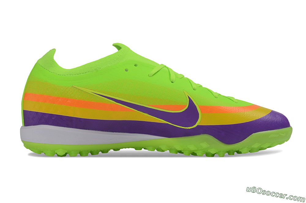 Nike Air Zoom Mercurial Vapor 17 Elite TF Artificial Turf Soccer Shoes - Green/Volt/Purple Pulse 7