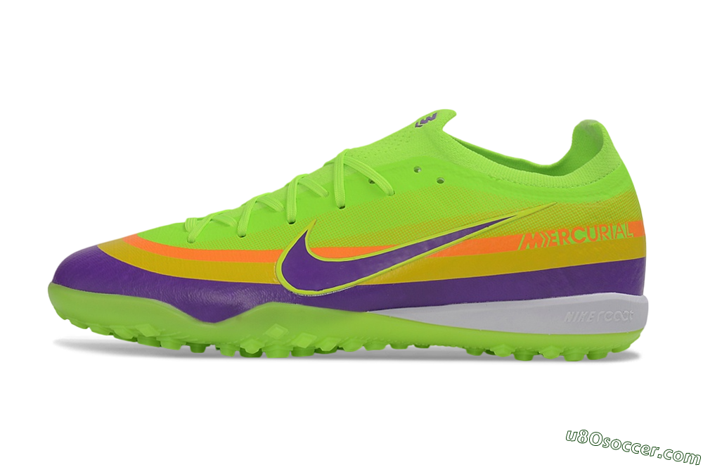 Nike Air Zoom Mercurial Vapor 17 Elite TF Artificial Turf Soccer Shoes - Green/Volt/Purple Pulse 2