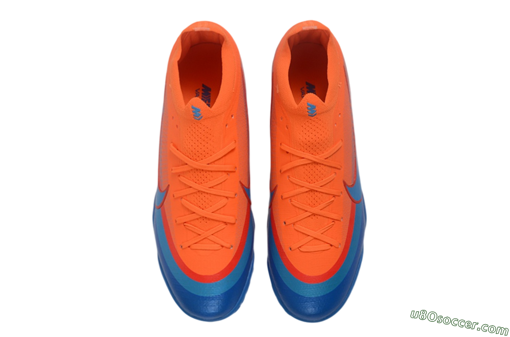 Nike Air Zoom Mercurial Vapor 17 Elite TF Artificial Turf Soccer Shoes - Orange/Bright Orange/Royal Blue 4