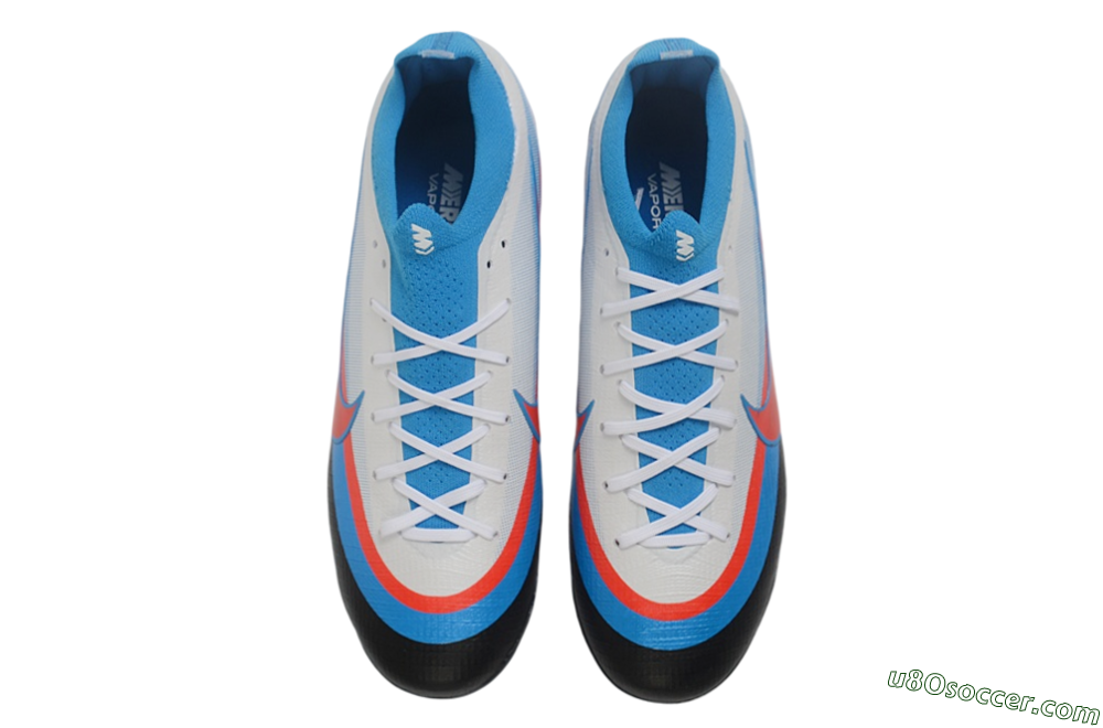 Nike Air Zoom Mercurial Vapor 17 Elite FG Firm Ground Soccer Cleats - White/Brilliant White/Laser Blue 4
