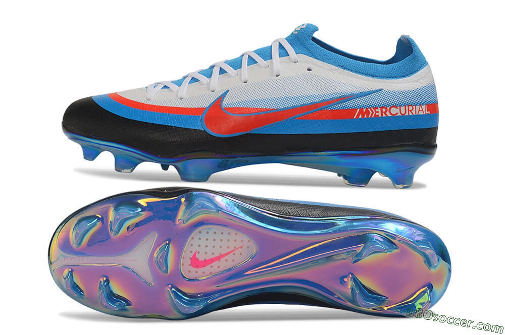 Nike Air Zoom Mercurial Vapor 17 Elite FG Firm Ground Soccer Cleats - White/Brilliant White/Laser Blue 0